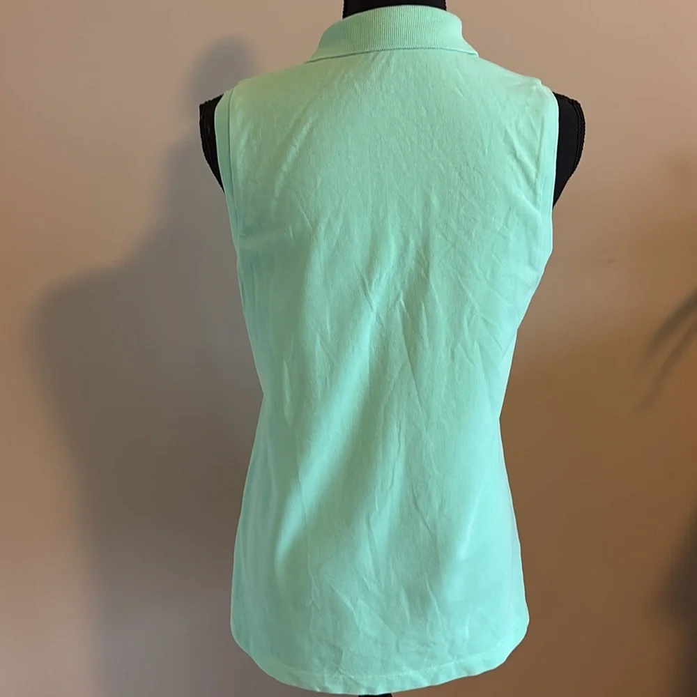 Lilly Pulitzer Island Polo Mint Green with Pink Palm Tree. Women’s size M. EUC - Picture 5 of 8